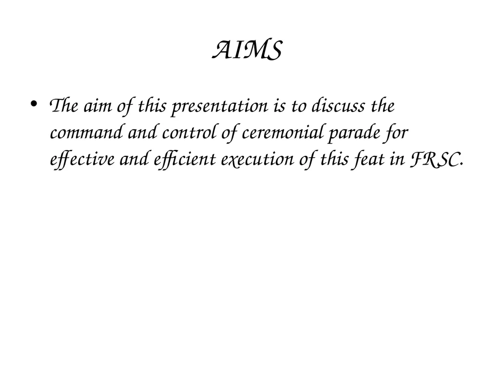 PARADE COMMAND AND CONTROL OF CEREMONIAL PARADE - slide 3 of 35