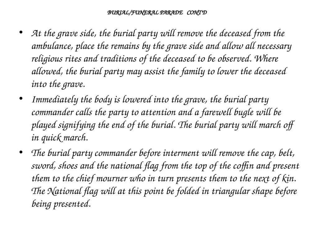 PARADE COMMAND AND CONTROL OF CEREMONIAL PARADE - slide 30 of 35