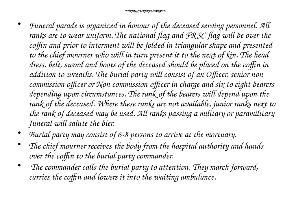 PARADE COMMAND AND CONTROL OF CEREMONIAL PARADE - slide 27 of 35