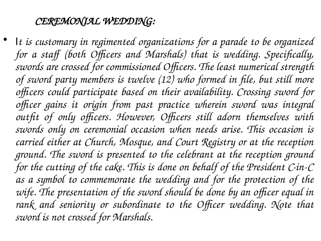 PARADE COMMAND AND CONTROL OF CEREMONIAL PARADE - slide 19 of 35