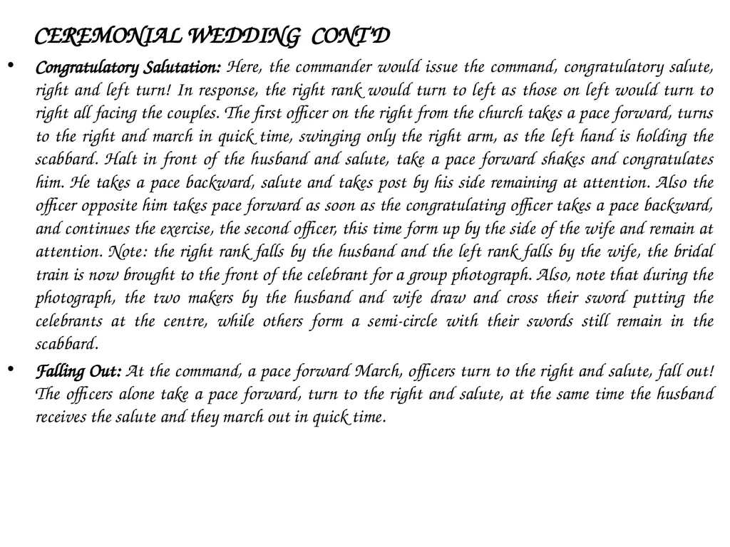 PARADE COMMAND AND CONTROL OF CEREMONIAL PARADE - slide 22 of 35