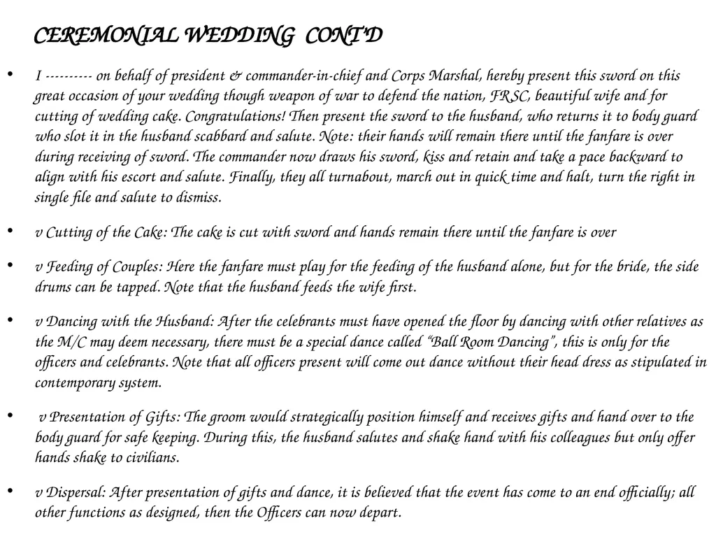 PARADE COMMAND AND CONTROL OF CEREMONIAL PARADE - slide 24 of 35
