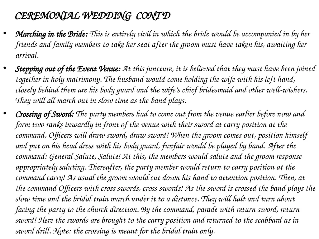 PARADE COMMAND AND CONTROL OF CEREMONIAL PARADE - slide 21 of 35