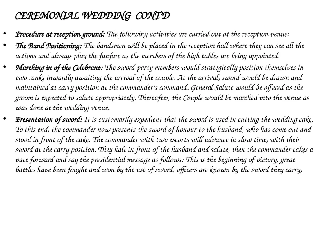 PARADE COMMAND AND CONTROL OF CEREMONIAL PARADE - slide 23 of 35