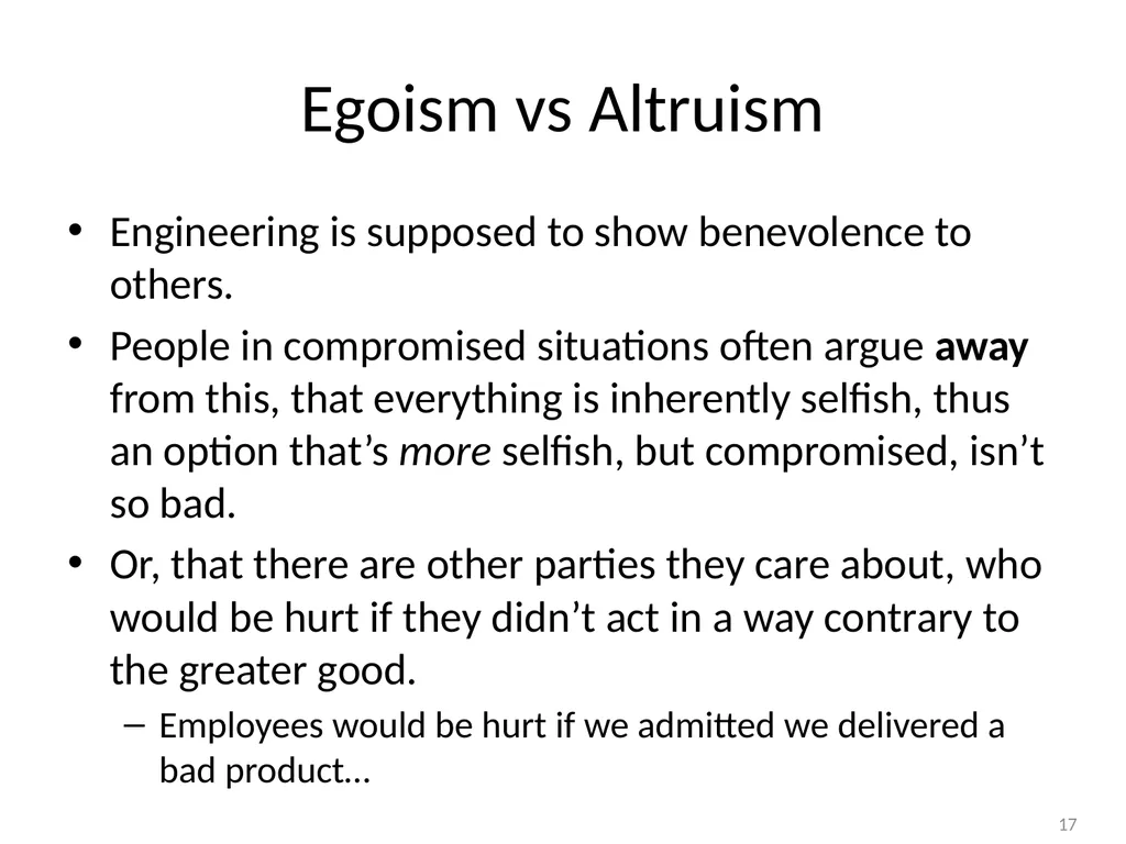 Ethical Decision Making Steve Chenoweth Session - slide 17 of 21