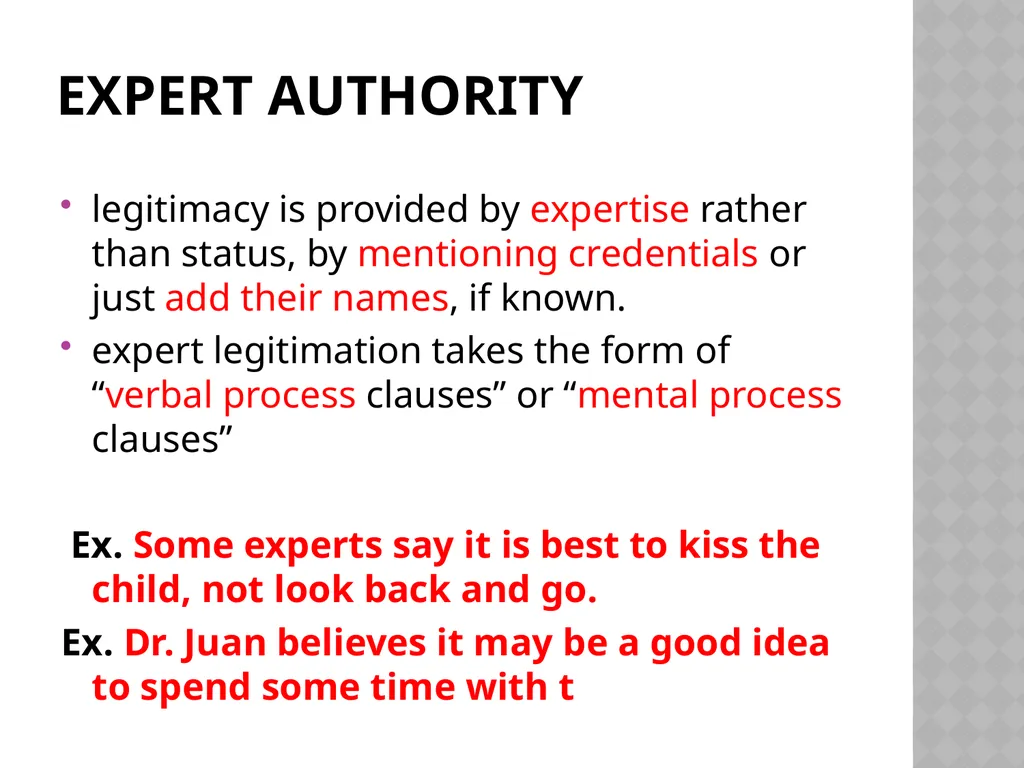 The Discursive Construction of Legitimation By - slide 10 of 36