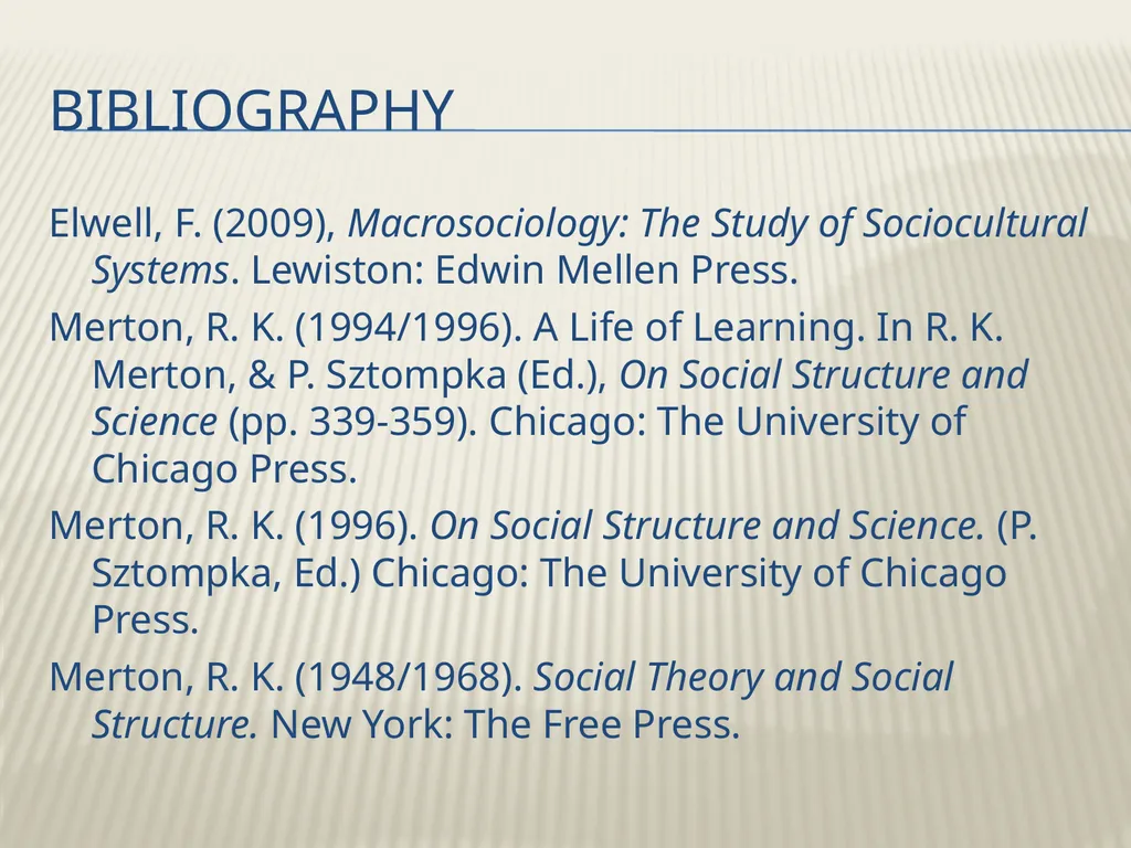 Robert K. Merton’s Functional analysis By Frank W. - slide 41 of 41