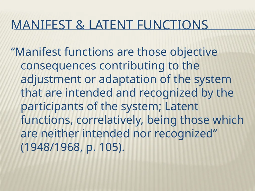 Robert K. Merton’s Functional analysis By Frank W. - slide 27 of 41