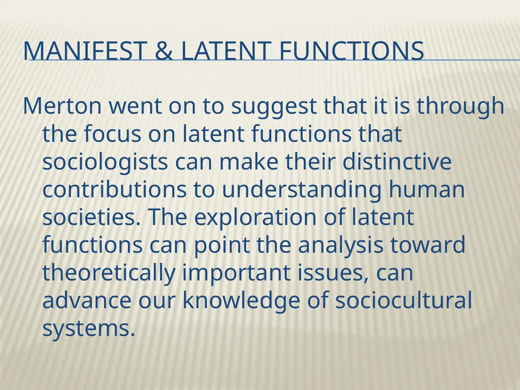 Robert K. Merton’s Functional analysis By Frank W. - slide 32 of 41