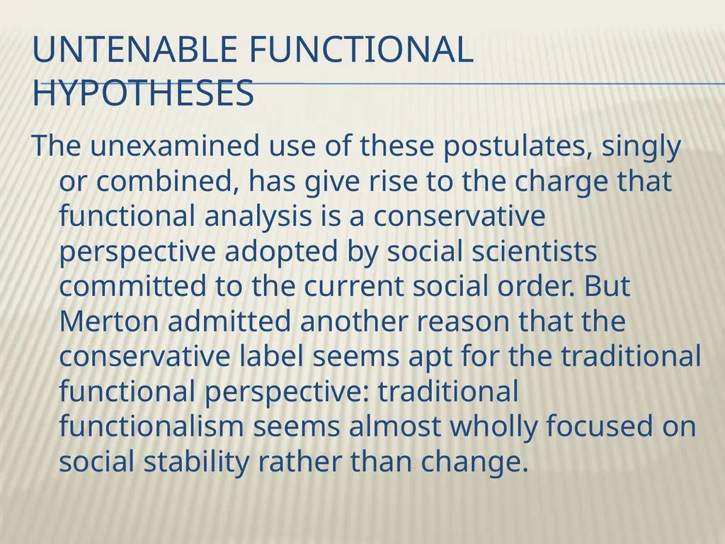Robert K. Merton’s Functional analysis By Frank W. - slide 17 of 41