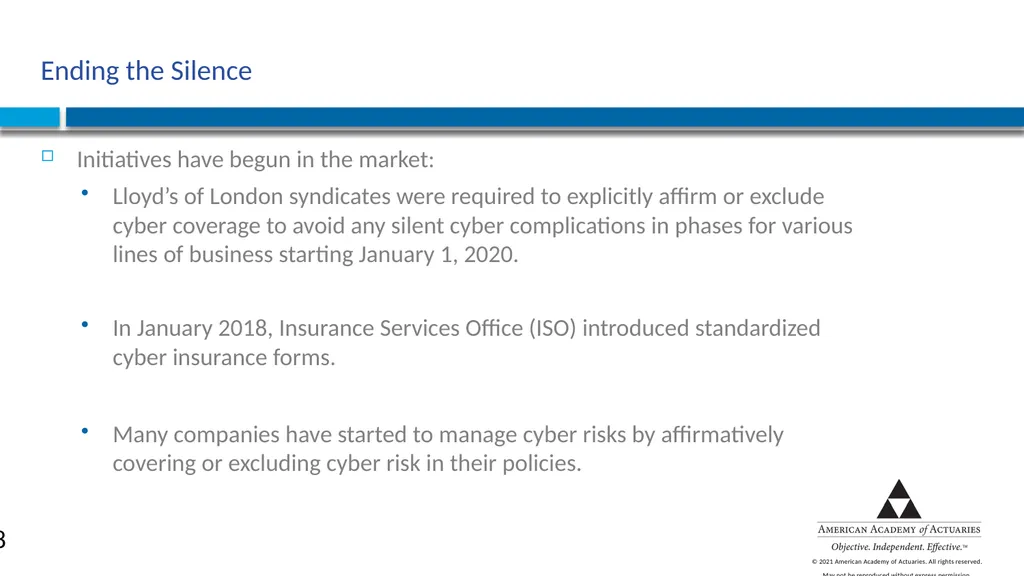 CYBER RISK INSURANCE Norman Niami Chairperson, - slide 28 of 38