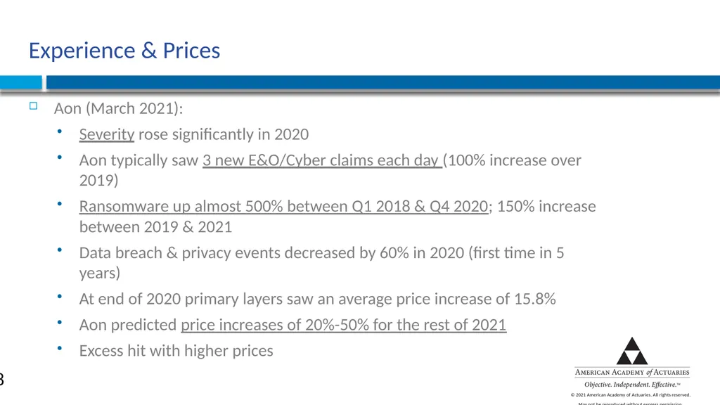 CYBER RISK INSURANCE Norman Niami Chairperson, - slide 18 of 38