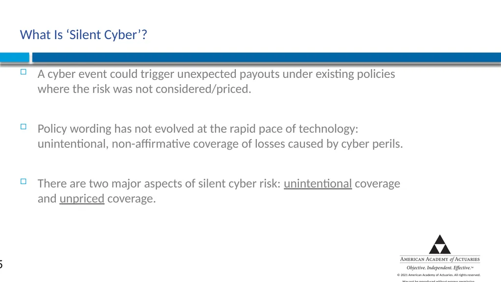 CYBER RISK INSURANCE Norman Niami Chairperson, - slide 25 of 38