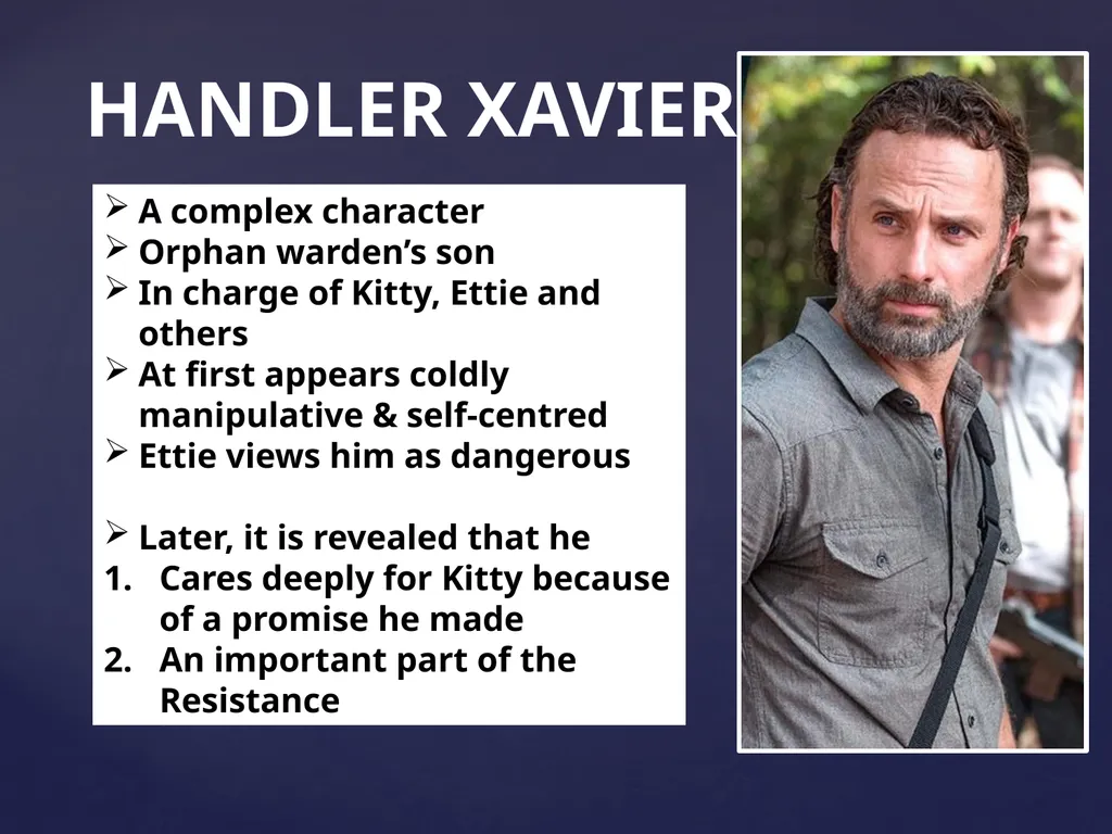 THE MARK BY EDITH BULBRING MAIN CHARACTERS AND - slide 3 of 10