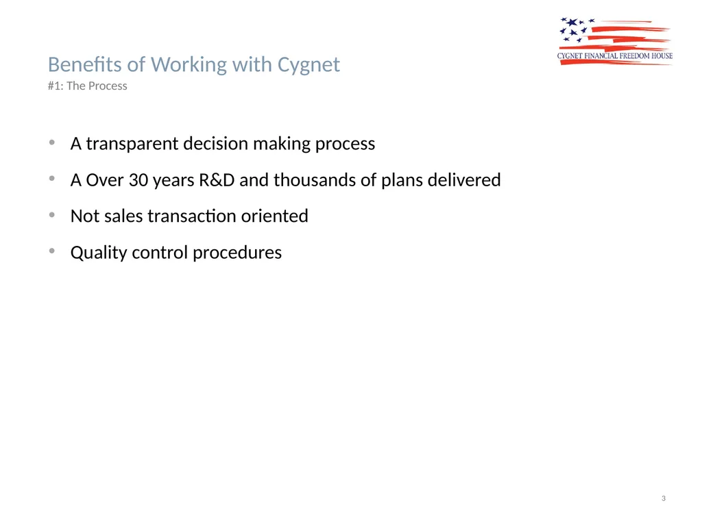 The Cygnet Process Lifestyle Quality Financial - slide 3 of 24