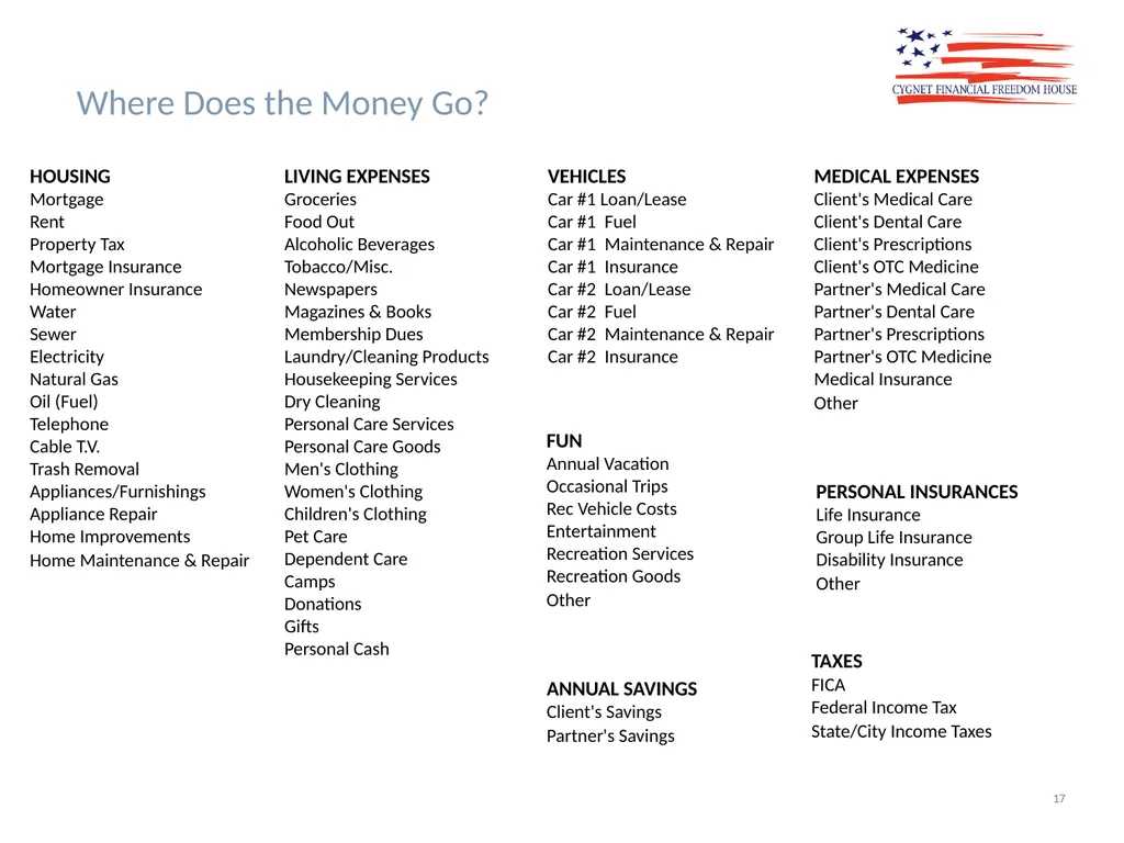 The Cygnet Process Lifestyle Quality Financial - slide 17 of 24