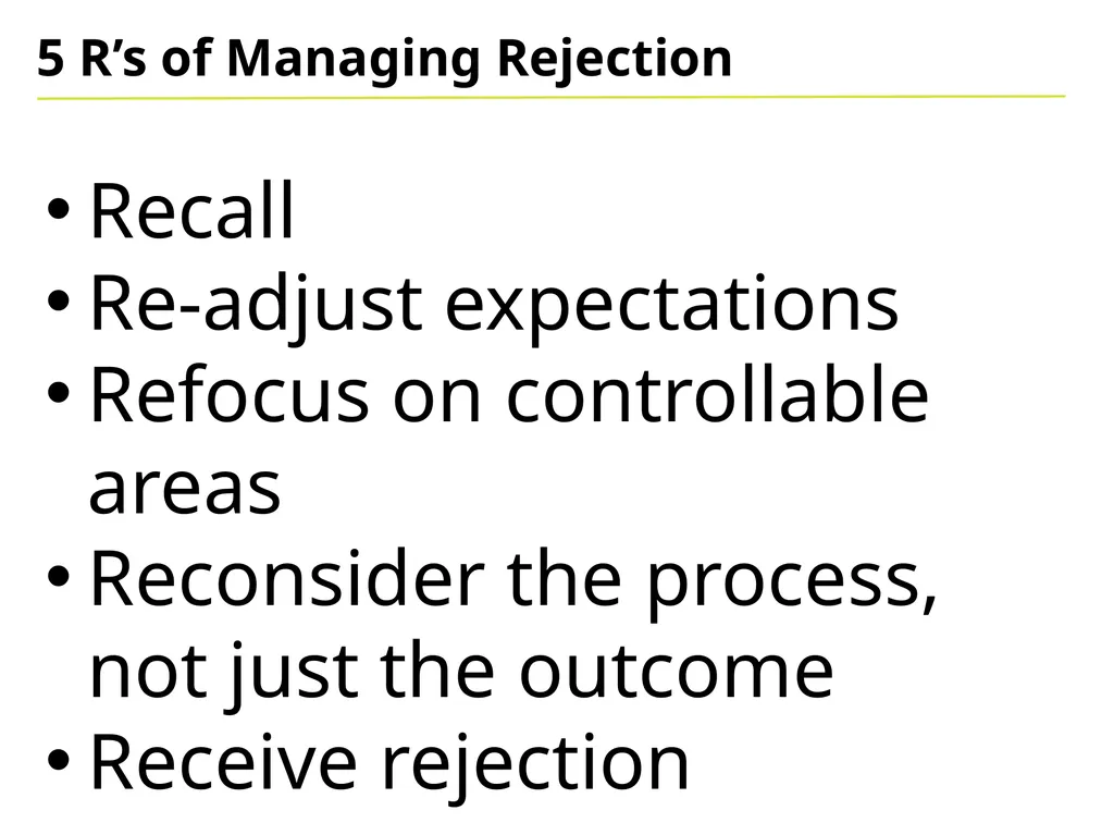 Dealing with Rejection Background No-one like - slide 6 of 14