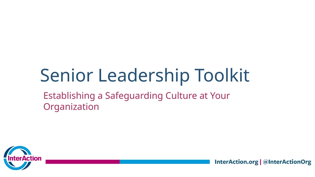 Senior Leadership Toolkit Establishing a - slide 1 of 22