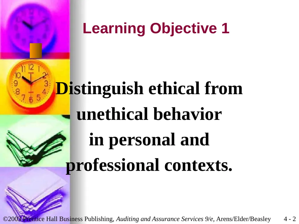 Professional Ethics Chapter 4 Learning Objective 1 - slide 2 of 45
