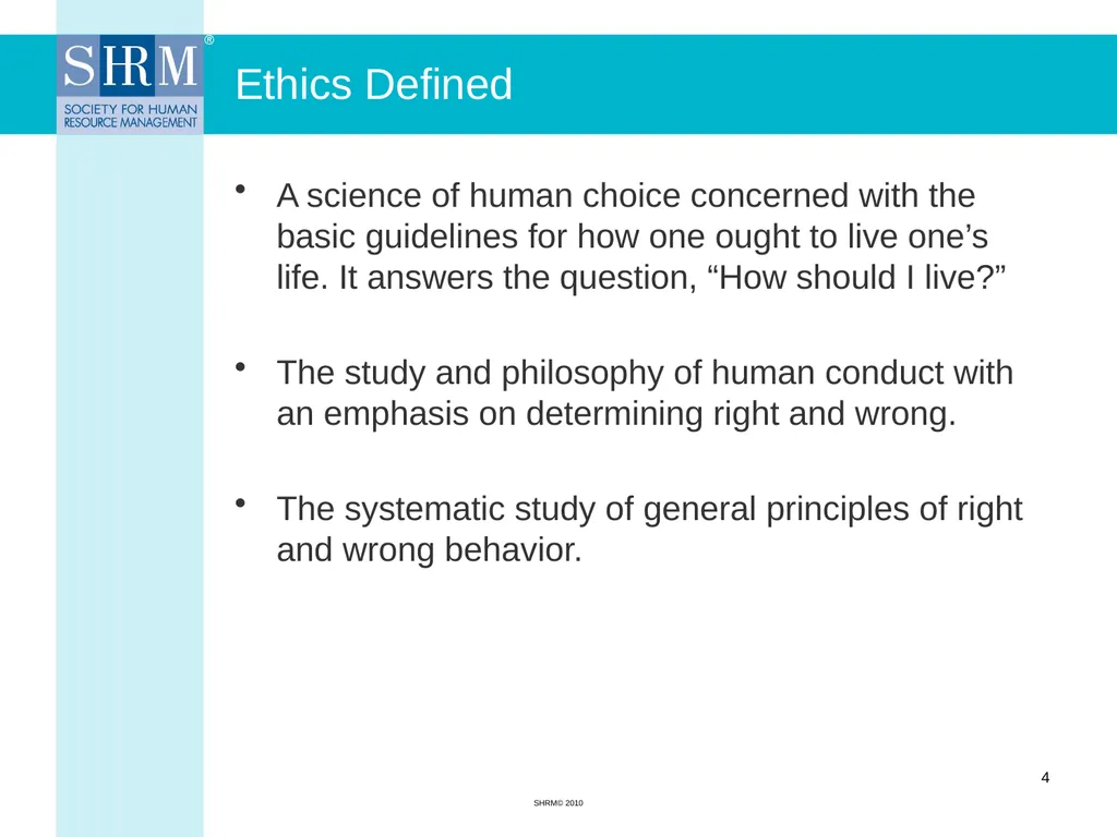 Ethics in Human Resource Management Myrna L. - slide 4 of 36