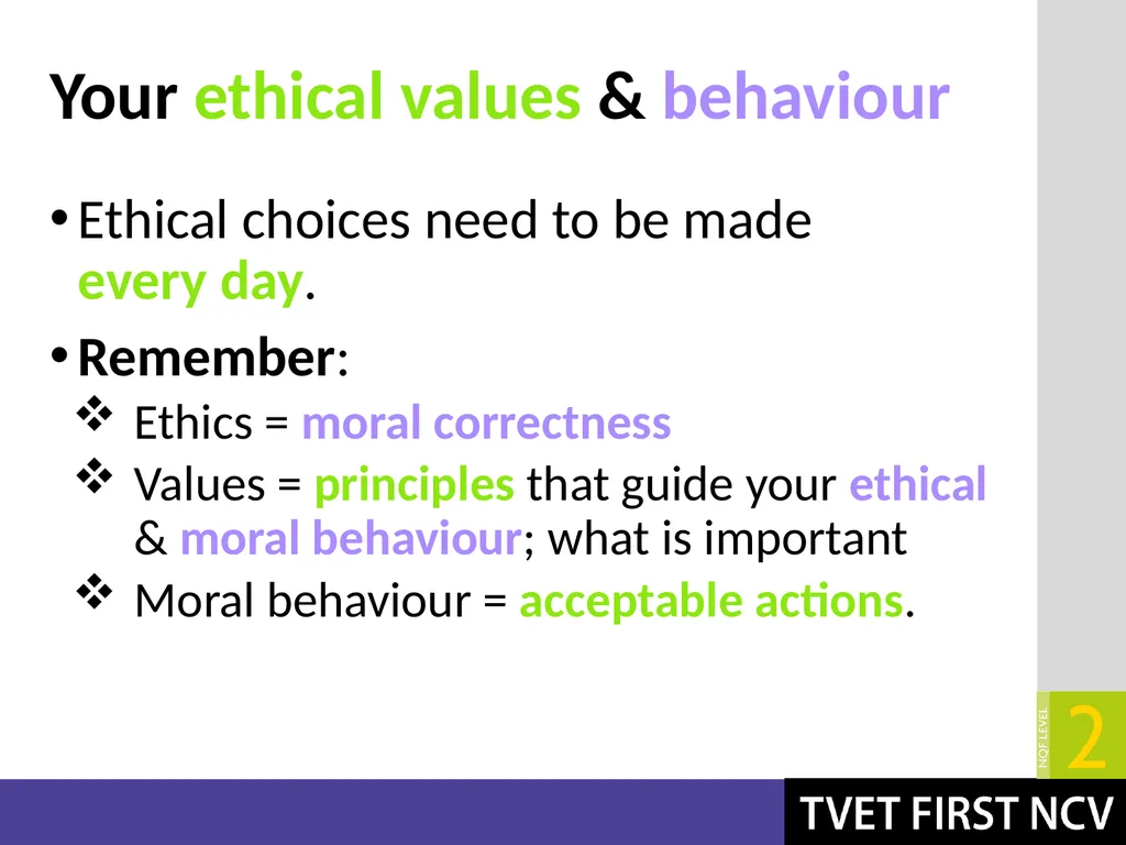 Life Orientation: Life Skills NQF 2 Explain - slide 18 of 22