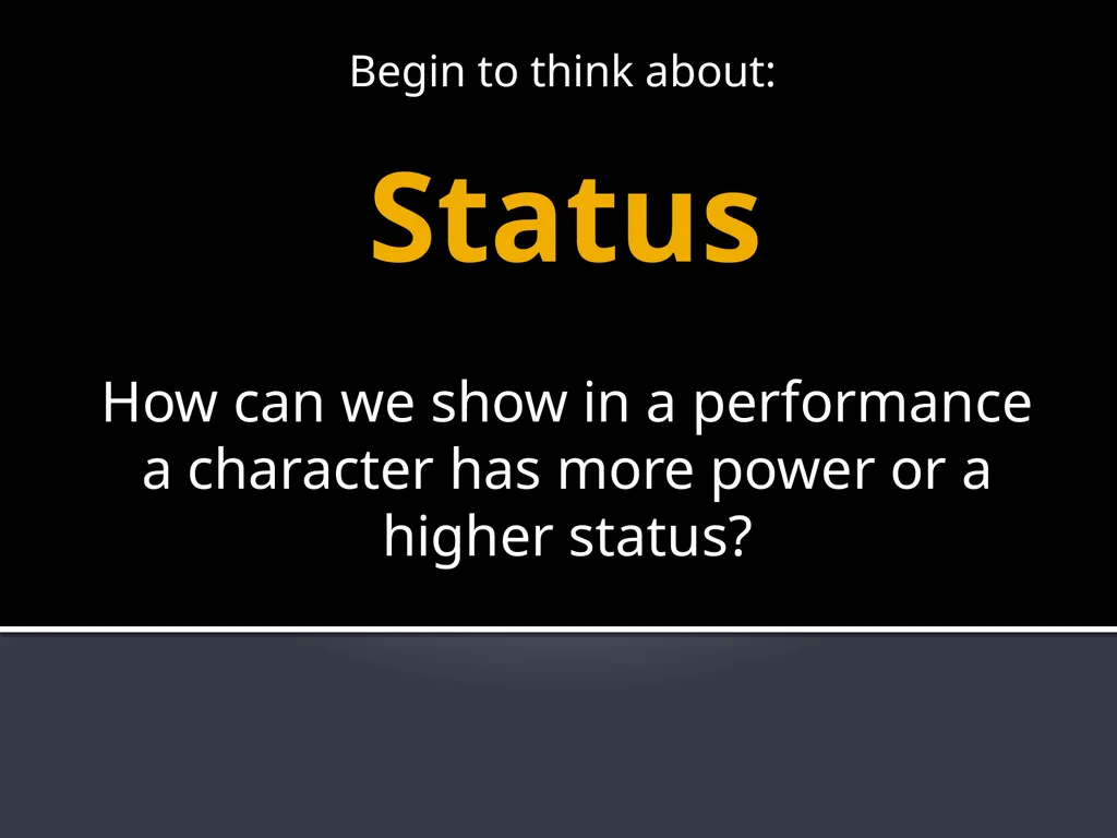 Status How can we show in a performance a - slide 1 of 57
