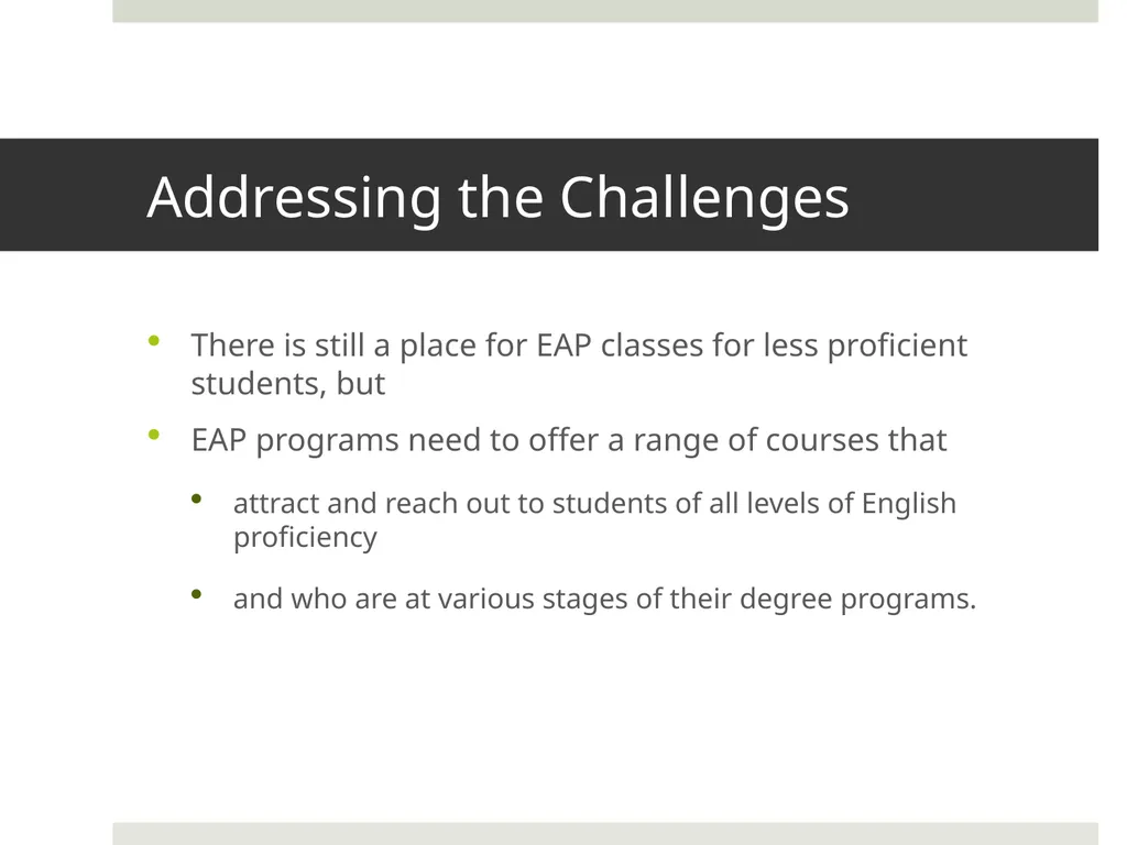 Rethinking our EAP Teaching: Some Emerging - slide 38 of 41