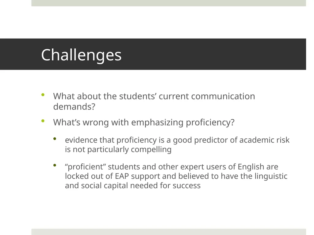 Rethinking our EAP Teaching: Some Emerging - slide 36 of 41