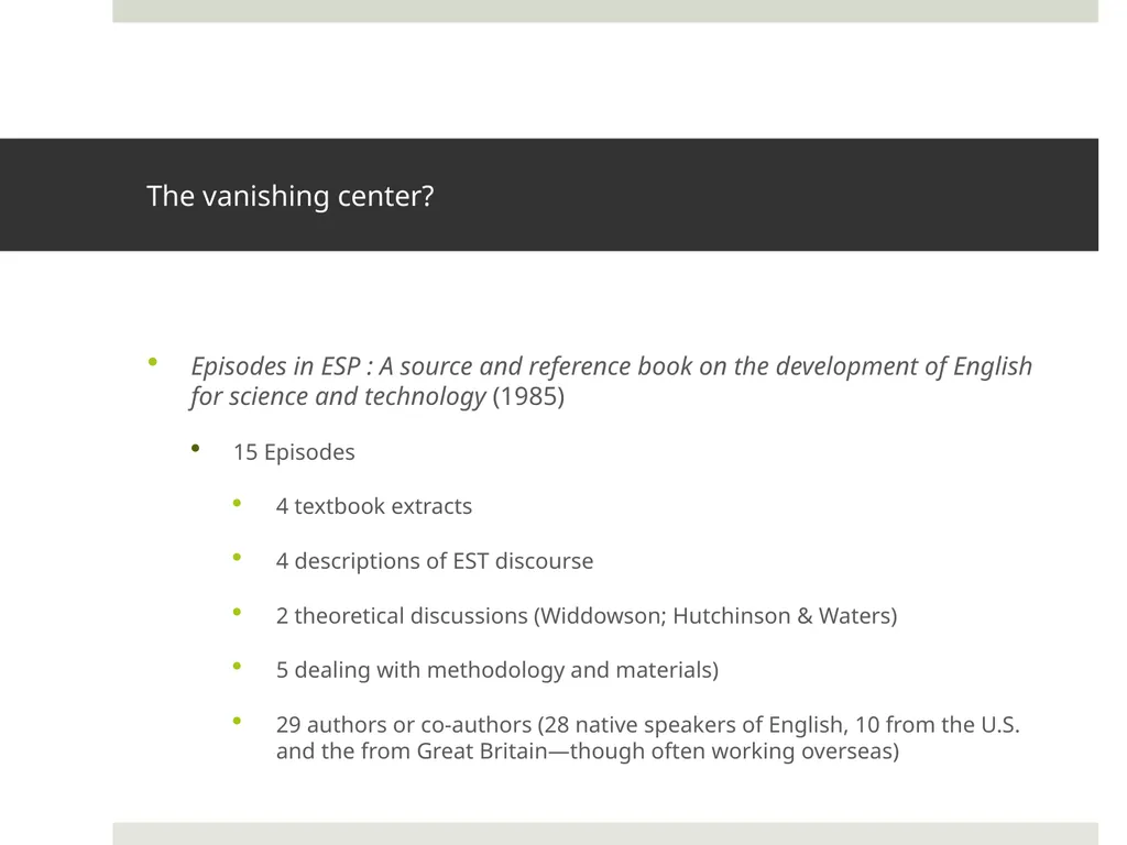 Rethinking our EAP Teaching: Some Emerging - slide 3 of 41