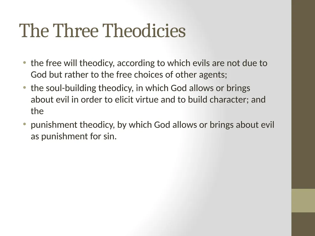 EVIL /SIN /SUFFERING The problem of evil The - slide 4 of 10