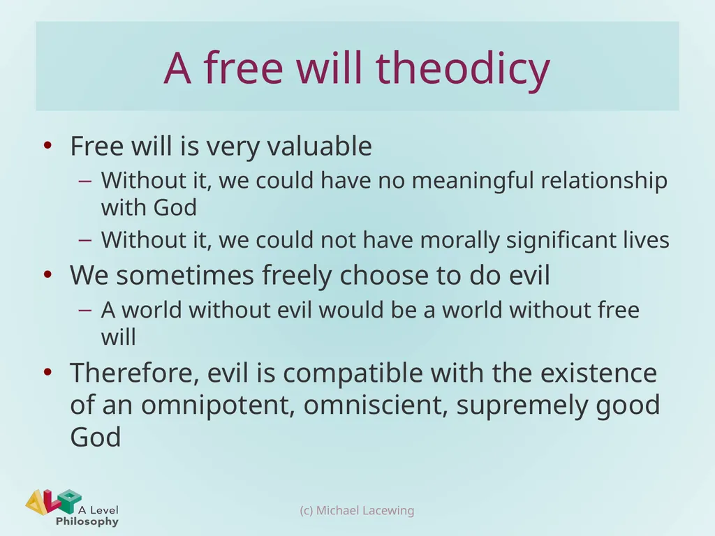 The logical problem of evil Michael Lacewing - slide 5 of 12