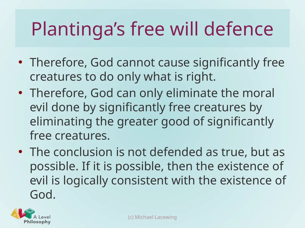 The logical problem of evil Michael Lacewing - slide 9 of 12