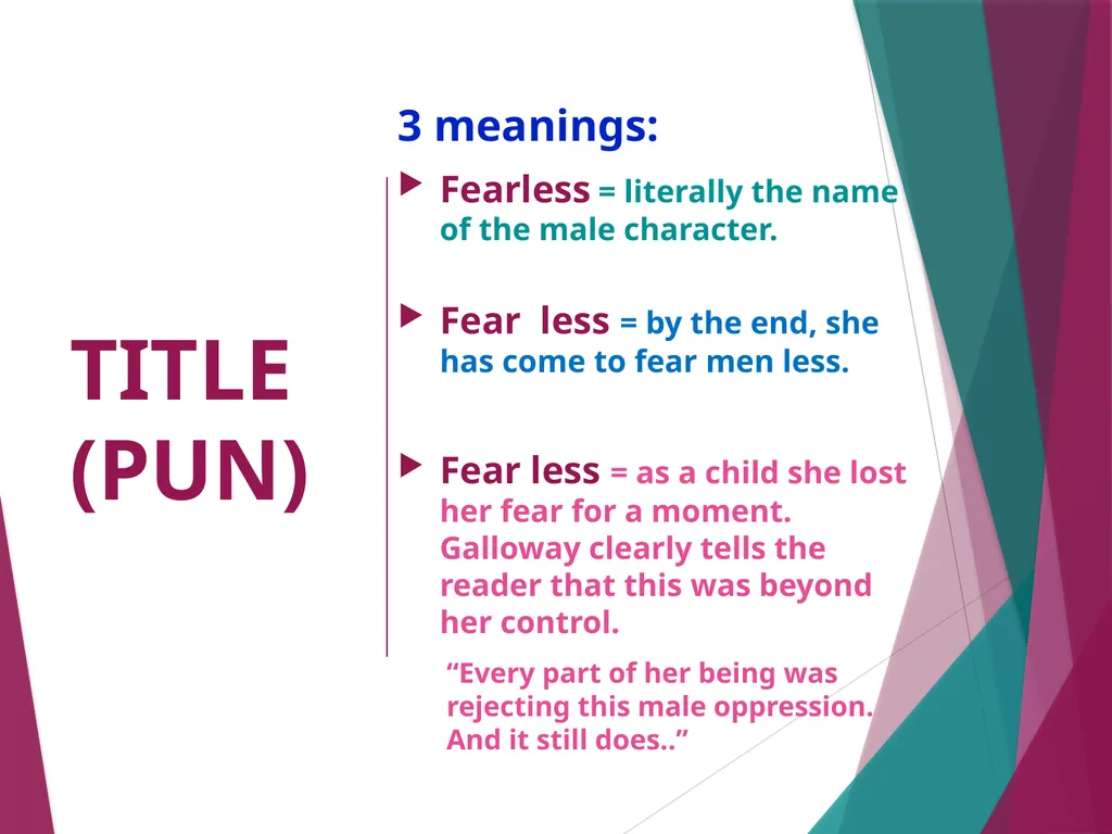 ‘Fearless’ By Janice Galloway Pre-Reading What - slide 8 of 27