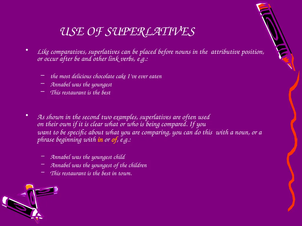 COMPARATIVE AND SUPERLATIVE ADJECTIVES SOME RULES - slide 10 of 11