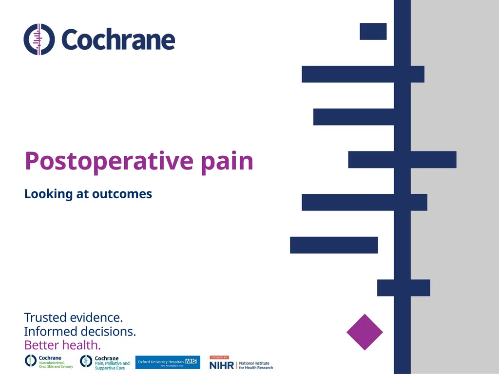 Postoperative pain Looking at outcomes Contents - slide 1 of 22