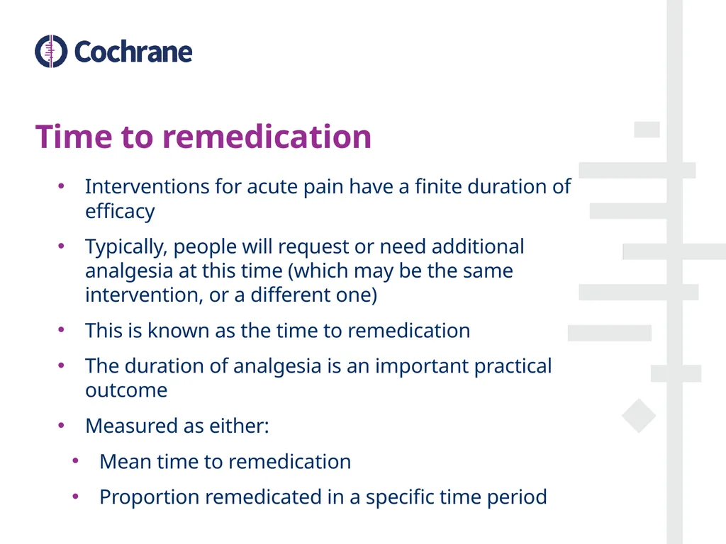 Postoperative pain Looking at outcomes Contents - slide 10 of 22