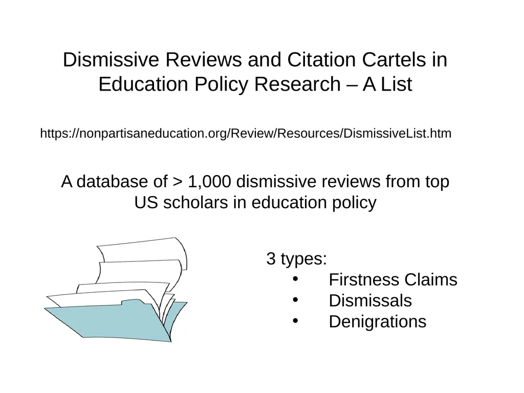 Dismissive Reviews, Citation Cartels, and the - slide 20 of 45