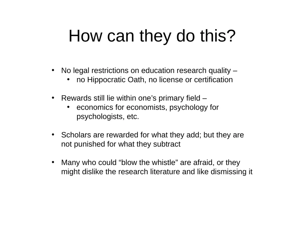 Dismissive Reviews, Citation Cartels, and the - slide 33 of 45