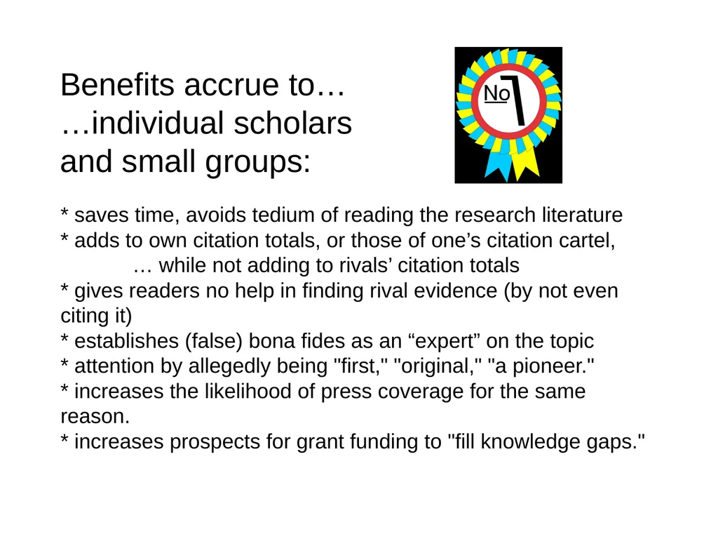Dismissive Reviews, Citation Cartels, and the - slide 35 of 45