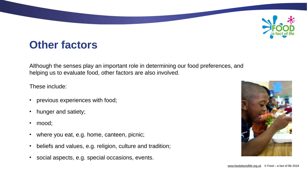 The senses and food Which senses do we use? A - slide 13 of 16