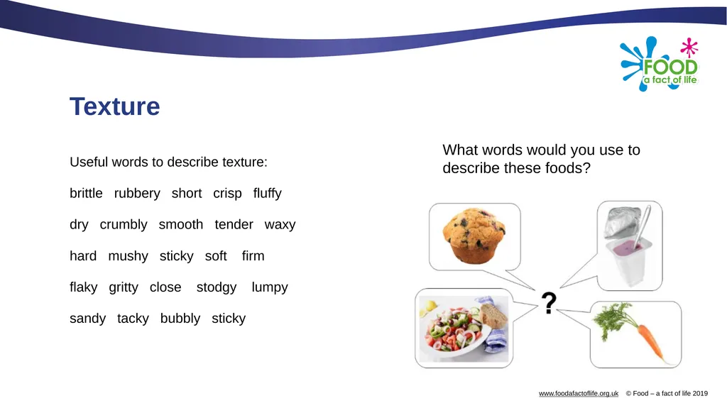 The senses and food Which senses do we use? A - slide 12 of 16