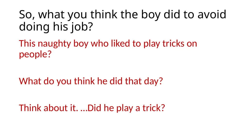 The Naughty Boy Write along AIMS: structure - slide 9 of 13