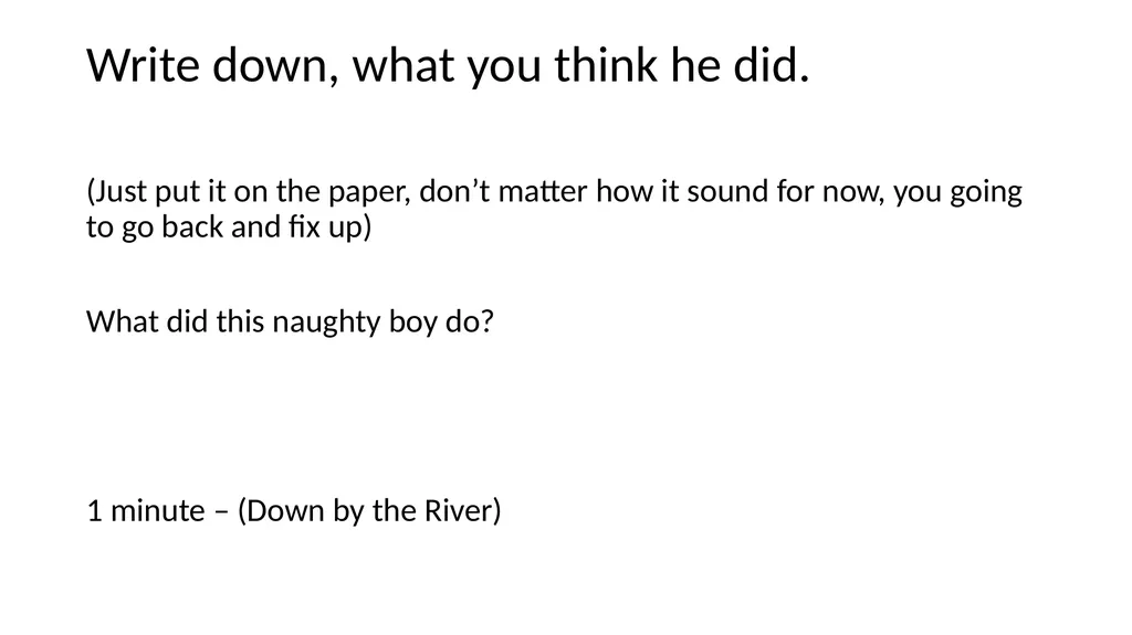 The Naughty Boy Write along AIMS: structure - slide 11 of 13