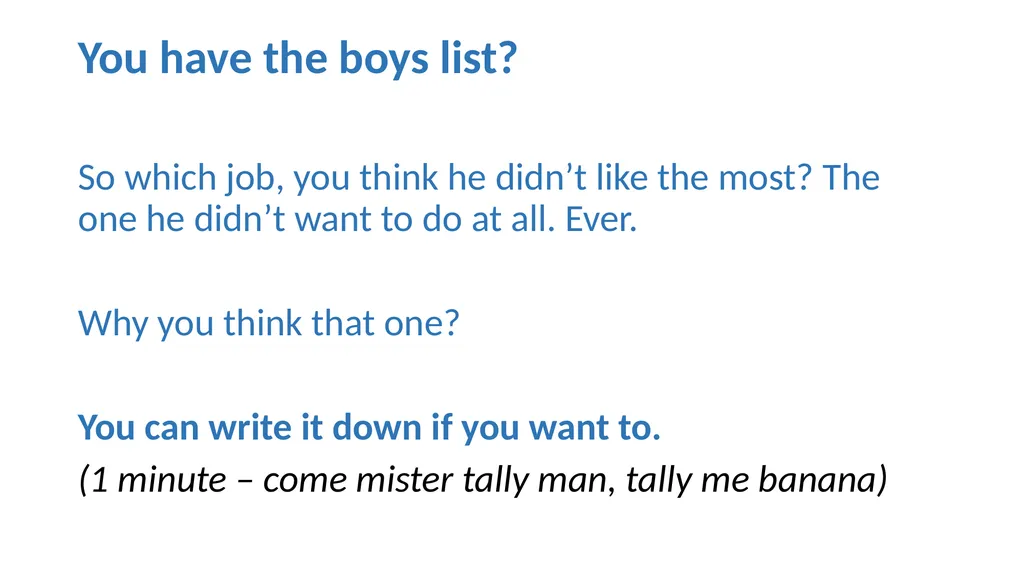 The Naughty Boy Write along AIMS: structure - slide 7 of 13