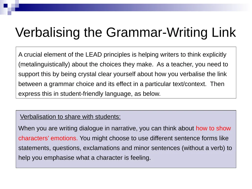 Using different sentence forms to suggest - slide 6 of 6