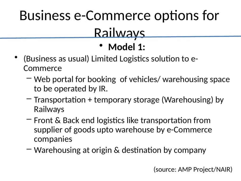 Indian Railways Parcel Business CEP B2C E-Commerce - slide 36 of 44