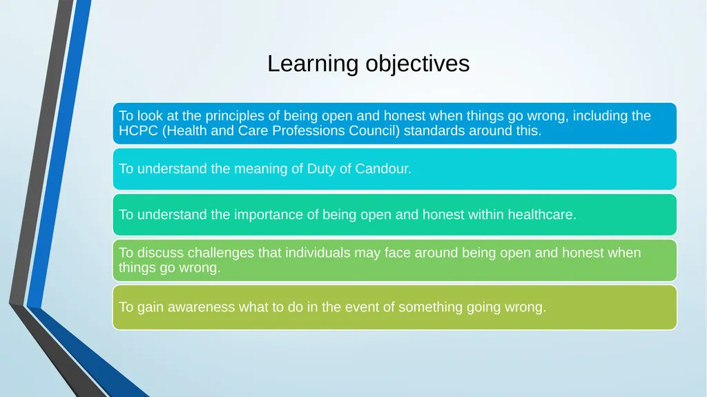 Being open and honest when things go wrong - slide 2 of 26