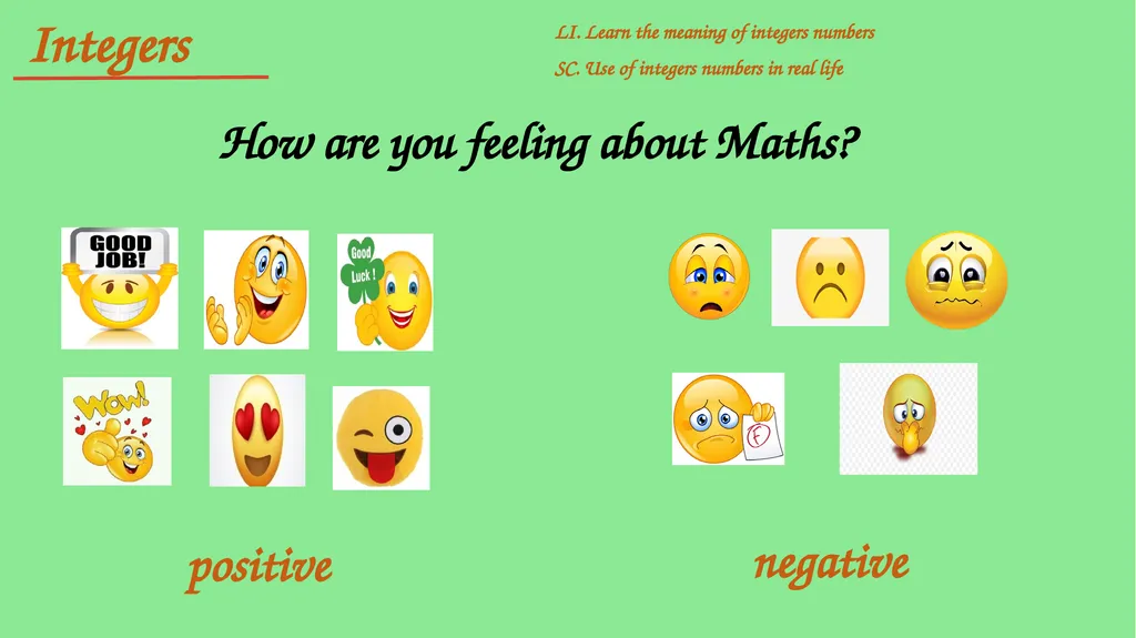 Integers include positive and negative whole - slide 9 of 34