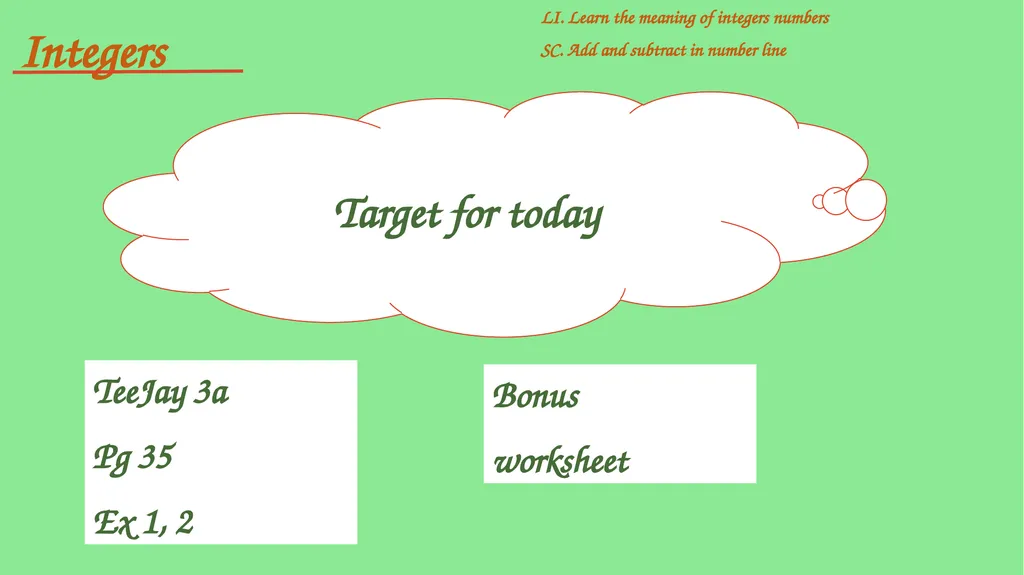 Integers include positive and negative whole - slide 24 of 34