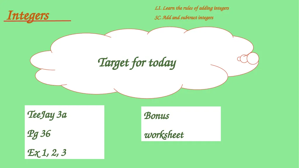 Integers include positive and negative whole - slide 34 of 34
